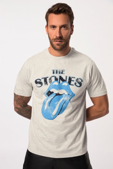 JP1880 Rolling Stones Graphic Comfort Fit Band T-Shirt Light Grey - T-shirts - T-shirts i store størrelser - 2XL-14XL