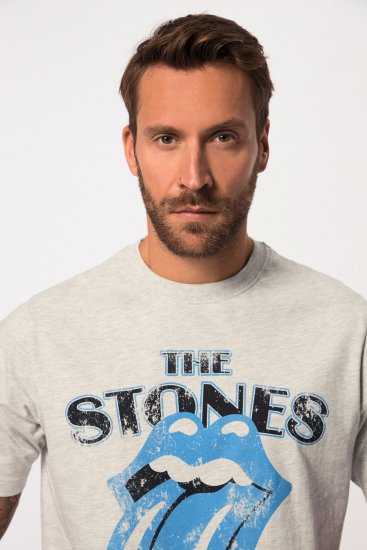 JP1880 Rolling Stones Graphic Comfort Fit Band T-Shirt Light Grey - T-shirts - T-shirts i store størrelser - 2XL-14XL