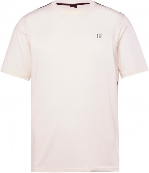 JP1880 QuickDry Stripes Tennis T-Shirt Off White - Sportstøj & outdoor - Sportstøj i store størrelser til mænd