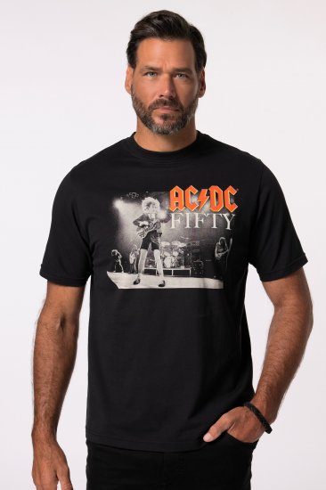 JP1880 AC/DC 50th Anniversary Band Photo T-Shirt Black - T-shirts - T-shirts i store størrelser - 2XL-14XL