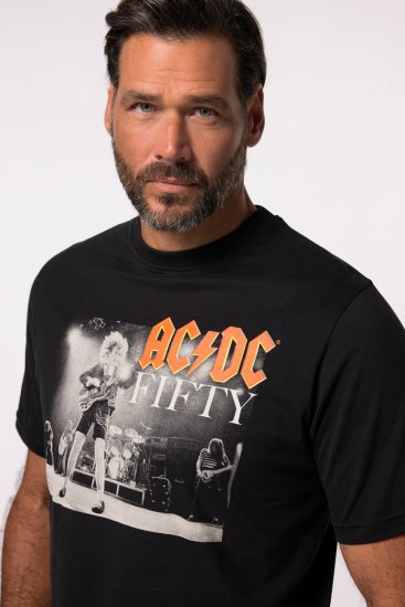 JP1880 AC/DC 50th Anniversary Band Photo T-Shirt Black - T-shirts - T-shirts i store størrelser - 2XL-14XL