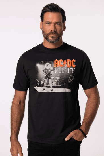 JP1880 AC/DC 50th Anniversary Band Photo T-Shirt Black - T-shirts - T-shirts i store størrelser - 2XL-14XL