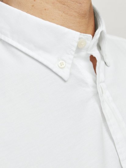 Jack & Jones Brook Oxford Long Sleeve Shirt White - Skjorter - Skjorter til store mænd 2XL- 8XL