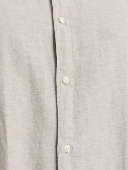 Jack & Jones Breeze Linen Blend Long Sleeve Shirt Crockery - Skjorter - Skjorter til store mænd 2XL- 8XL