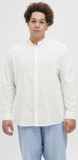 Jack & Jones Breeze Poplin Long Sleeve Shirt White - Skjorter - Skjorter til store mænd 2XL- 8XL