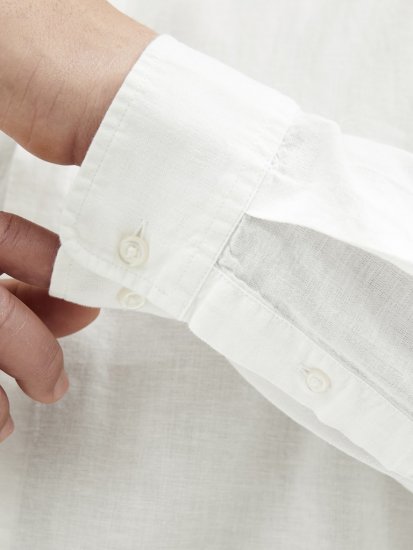 Jack & Jones Breeze Poplin Long Sleeve Shirt White - Skjorter - Skjorter til store mænd 2XL- 8XL