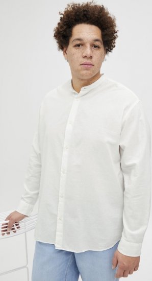 Jack & Jones Breeze Poplin Long Sleeve Shirt White - Skjorter - Skjorter til store mænd 2XL- 8XL