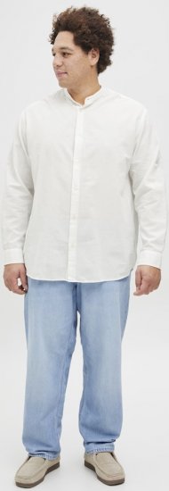 Jack & Jones Breeze Poplin Long Sleeve Shirt White - Skjorter - Skjorter til store mænd 2XL- 8XL