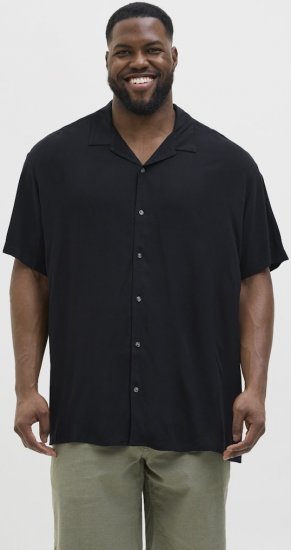 Jack & Jones Jeff Resort Shirt Black - Skjorter - Skjorter til store mænd 2XL- 8XL