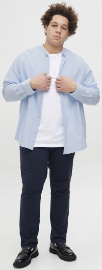 Jack & Jones Breeze Poplin Long Sleeve Shirt Chambray Blue - Skjorter - Skjorter til store mænd 2XL- 8XL
