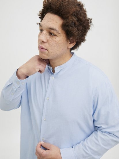 Jack & Jones Breeze Poplin Long Sleeve Shirt Chambray Blue - Skjorter - Skjorter til store mænd 2XL- 8XL