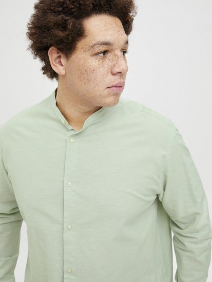 Jack & Jones Breeze Poplin Long Sleeve Shirt Iceberg Green - Skjorter - Skjorter til store mænd 2XL- 8XL