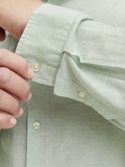 Jack & Jones Breeze Poplin Long Sleeve Shirt Iceberg Green - Skjorter - Skjorter til store mænd 2XL- 8XL