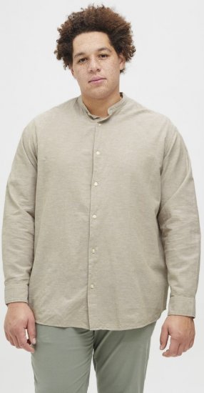 Jack & Jones Breeze Poplin Long Sleeve Shirt Beige - Skjorter - Skjorter til store mænd 2XL- 8XL