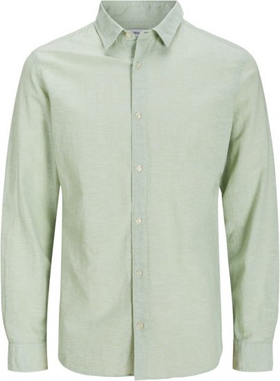 Jack & Jones Breeze Linen Blend Long Sleeve Shirt Iceberg Green - Skjorter - Skjorter til store mænd 2XL- 8XL