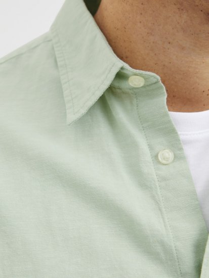Jack & Jones Breeze Linen Blend Long Sleeve Shirt Iceberg Green - Skjorter - Skjorter til store mænd 2XL- 8XL