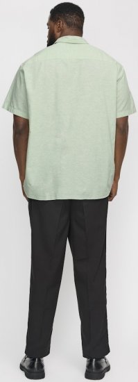 Jack & Jones Breeze Linen Blend Short Sleeve Shirt Iceberg Green - Skjorter - Skjorter til store mænd 2XL- 8XL
