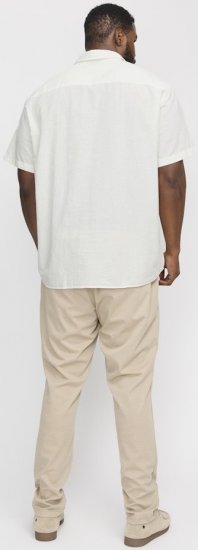 Jack & Jones Breeze Linen Blend Short Sleeve Shirt White - Skjorter - Skjorter til store mænd 2XL- 8XL