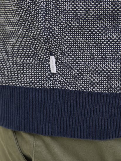 Jack & Jones Ceaston Knit Short Sleeve Sweater Grey/Blue - Trøjer og hættetrøjer - Trøjer og Hættetrøjer i store størrelser - 2XL-14XL