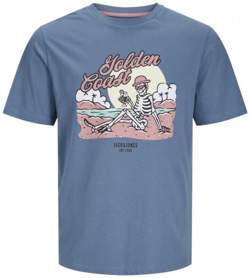 Jack & Jones Elijah Crew Neck T-Shirt Blue - T-shirts - T-shirts i store størrelser - 2XL-14XL