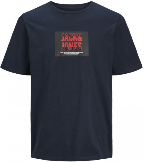 Jack & Jones Hudson Crew Neck T-Shirt Navy - T-shirts - T-shirts i store størrelser - 2XL-14XL