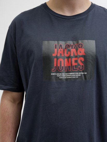 Jack & Jones Hudson Crew Neck T-Shirt Navy - T-shirts - T-shirts i store størrelser - 2XL-14XL