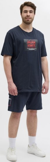 Jack & Jones Hudson Crew Neck T-Shirt Navy - T-shirts - T-shirts i store størrelser - 2XL-14XL