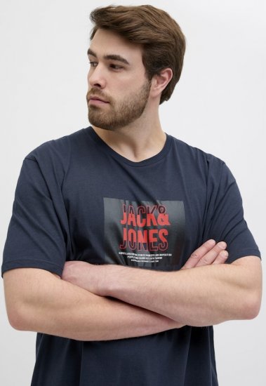 Jack & Jones Hudson Crew Neck T-Shirt Navy - T-shirts - T-shirts i store størrelser - 2XL-14XL