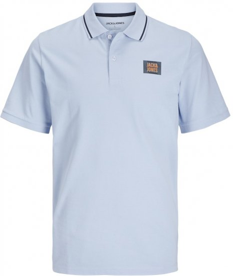Jack & Jones Hudson Short Sleeve Polo Chambray Blue - Polotrøjer - Polotrøjer 2XL-8XL