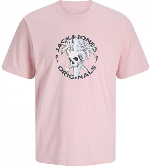 Jack & Jones Skull Coast Crew Neck T-Shirt Tickled Pink - T-shirts - T-shirts i store størrelser - 2XL-14XL