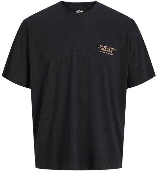 Jack & Jones Botaniq Crew Neck T-Shirt Black - T-shirts - T-shirts i store størrelser - 2XL-14XL