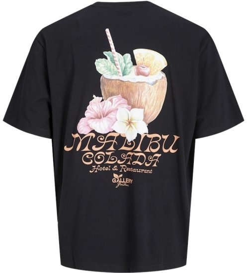 Jack & Jones Botaniq Crew Neck T-Shirt Black - T-shirts - T-shirts i store størrelser - 2XL-14XL