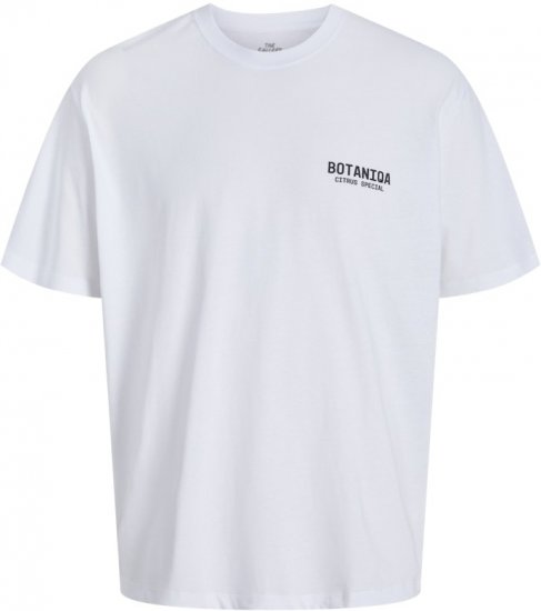 Jack & Jones Botaniq Crew Neck T-Shirt Bright White - T-shirts - T-shirts i store størrelser - 2XL-14XL