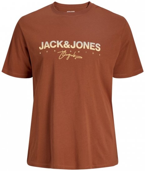 Jack & Jones Canggu Crew Neck T-Shirt Brown - T-shirts - T-shirts i store størrelser - 2XL-14XL