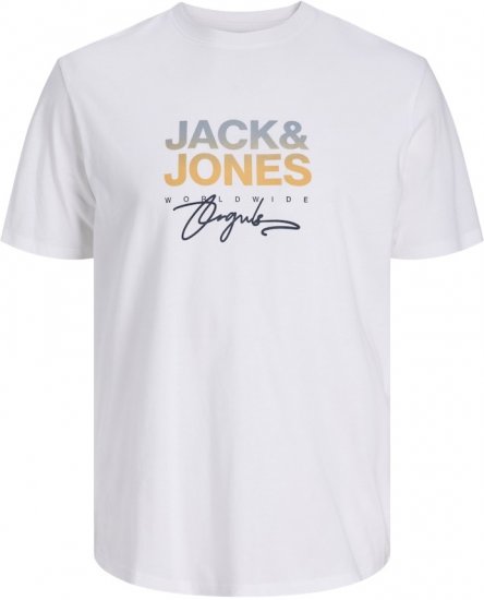 Jack & Jones Canggu Crew Neck T-Shirt Bright White - T-shirts - T-shirts i store størrelser - 2XL-14XL
