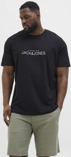Jack & Jones Lavance Crew Neck T-Shirt Black Beauty - T-shirts - T-shirts i store størrelser - 2XL-14XL