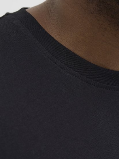 Jack & Jones Lavance Crew Neck T-Shirt Black Beauty - T-shirts - T-shirts i store størrelser - 2XL-14XL