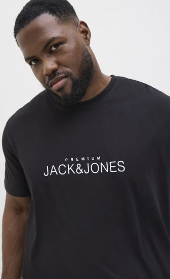 Jack & Jones Lavance Crew Neck T-Shirt Black Beauty - T-shirts - T-shirts i store størrelser - 2XL-14XL