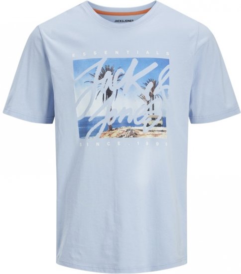 Jack & Jones Colton Photoprint Crew Neck T-Shirt Chambray Blue - T-shirts - T-shirts i store størrelser - 2XL-14XL