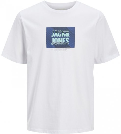 Jack & Jones Hudson Crew Neck T-Shirt White - T-shirts - T-shirts i store størrelser - 2XL-14XL