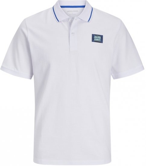 Jack & Jones Hudson Short Sleeve Polo White - Polotrøjer - Polotrøjer 2XL-8XL