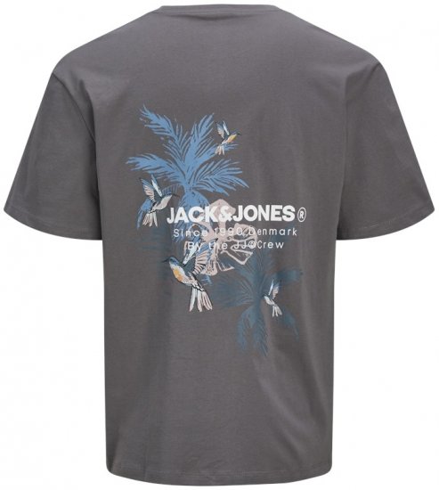 Jack & Jones Hawaii Crew Neck T-Shirt Grey - T-shirts - T-shirts i store størrelser - 2XL-14XL
