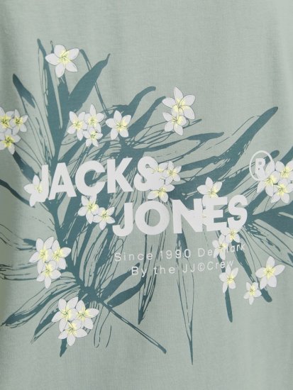 Jack & Jones Hawaii Crew Neck T-Shirt Iceberg Green - T-shirts - T-shirts i store størrelser - 2XL-14XL