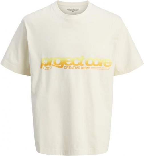 Jack & Jones Project Core Loose Fit Summer T-Shirt Off White - T-shirts - T-shirts i store størrelser - 2XL-14XL