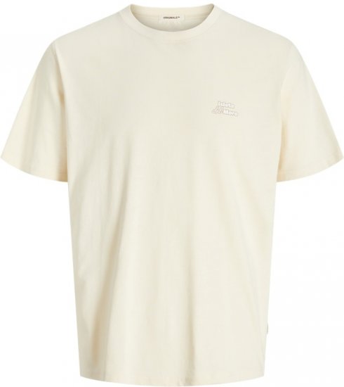 Jack & Jones Almeria Back Print T-Shirt Antique White - T-shirts - T-shirts i store størrelser - 2XL-14XL
