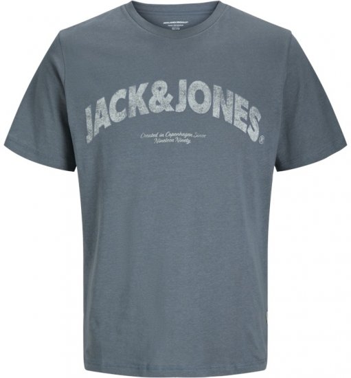 Jack & Jones Almeria Bold Branding T-Shirt Steel Blue - T-shirts - T-shirts i store størrelser - 2XL-14XL