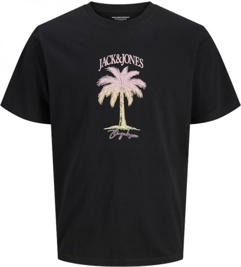 Jack & Jones Almeria Crew Neck T-Shirt Black - T-shirts - T-shirts i store størrelser - 2XL-14XL