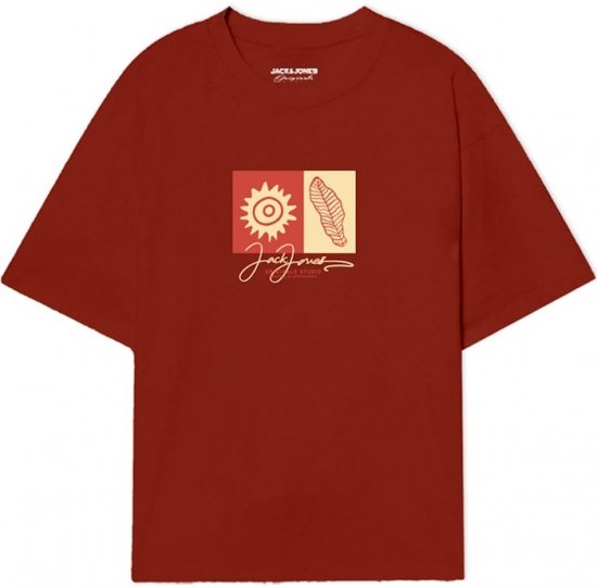 Jack & Jones Canggu Crew Neck T-Shirt Arabian Spice - T-shirts - T-shirts i store størrelser - 2XL-14XL