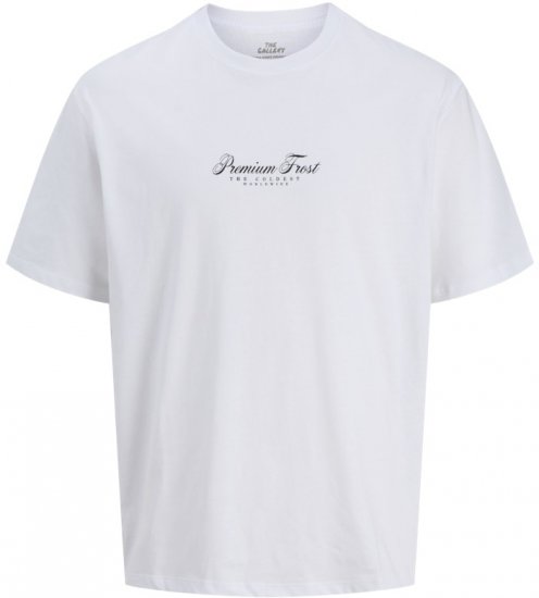 Jack & Jones Marina Crew Neck T-Shirt Bright White/Premium Frost - T-shirts - T-shirts i store størrelser - 2XL-14XL