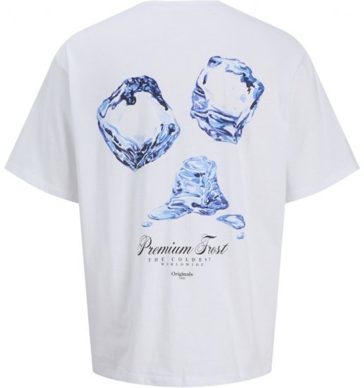 Jack & Jones Marina Crew Neck T-Shirt Bright White/Premium Frost - T-shirts - T-shirts i store størrelser - 2XL-14XL